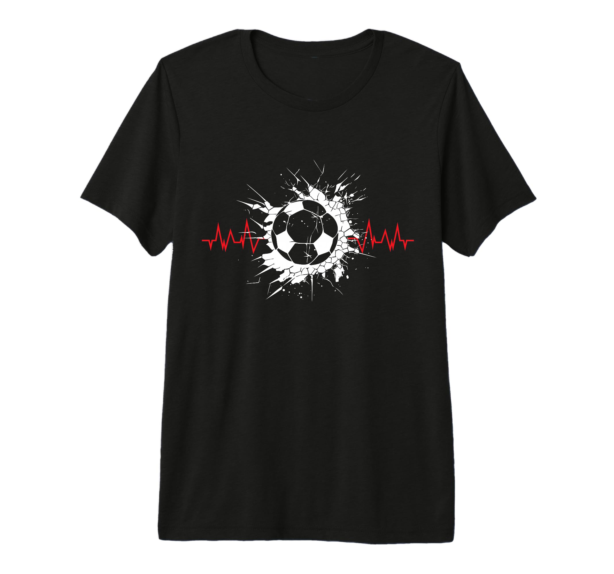 Soccer Ball Heartbeat Players And T-Shirt - Fun Novelty Design Men Women - T-Shirt, Sweatshirt, Hoodie