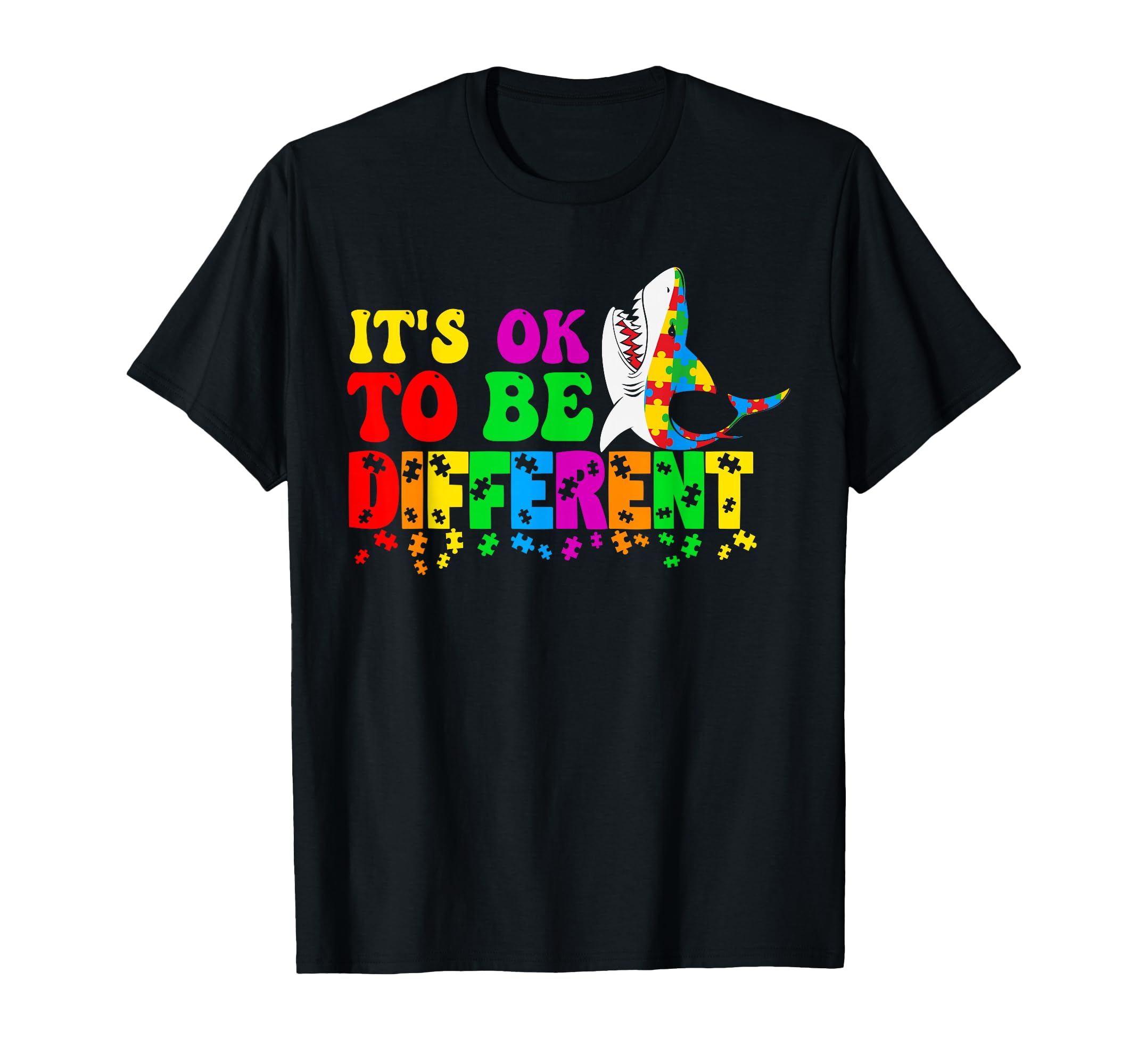 Autism Awareness Shark Animal Its Ok To T-Shirt - Streetwear Style Unisex - T-Shirt, Sweatshirt, Hoodie