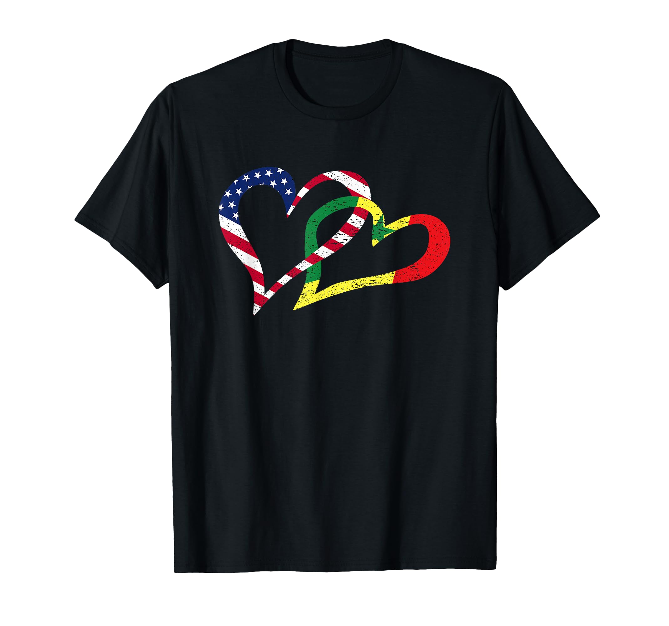 Love Heart Senegal African Usa Americans T-Shirt - Unique Graphic Unisex - T-Shirt, Sweatshirt, Hoodie