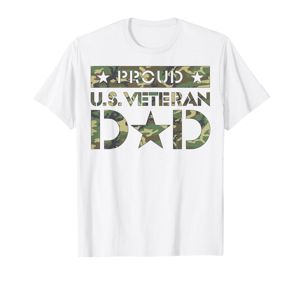 Proud U S Veteran Dad Camouflage Text T-Shirt - Streetwear Style Unisex - T-Shirt, Sweatshirt, Hoodie