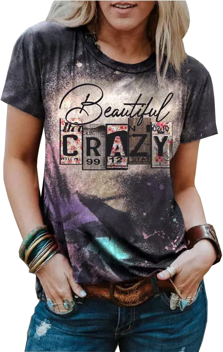 Beautiful Crazy Leopard Bleached Women Western - Adult & Kids T-Shirts, Sweatshirts & Hoodies apparel design preview 1
