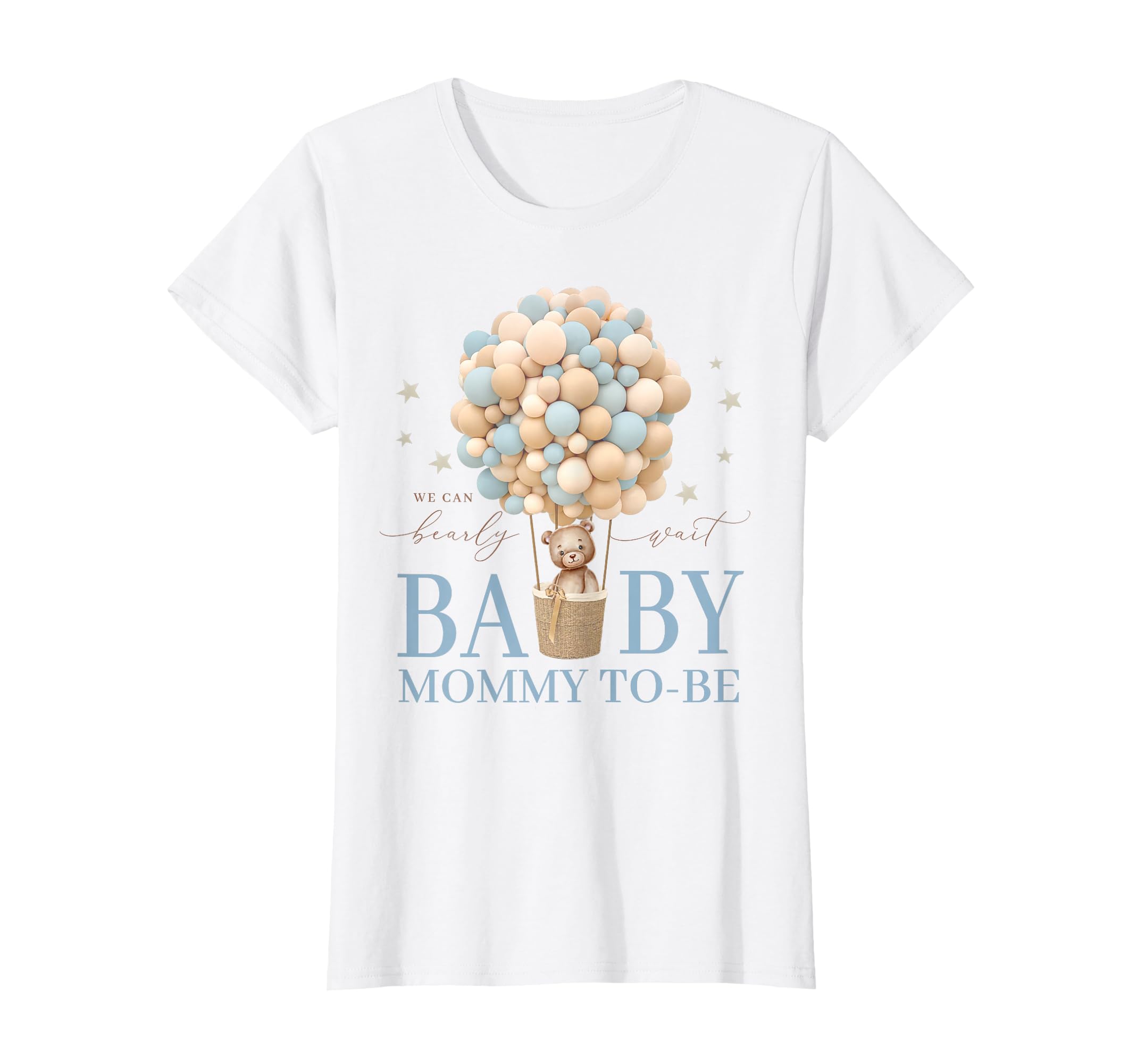 Mommy We Can Bearly Wait Shower Bear T-Shirt - Trendy Graphic Men Women - T-Shirt, Sweatshirt, Hoodie