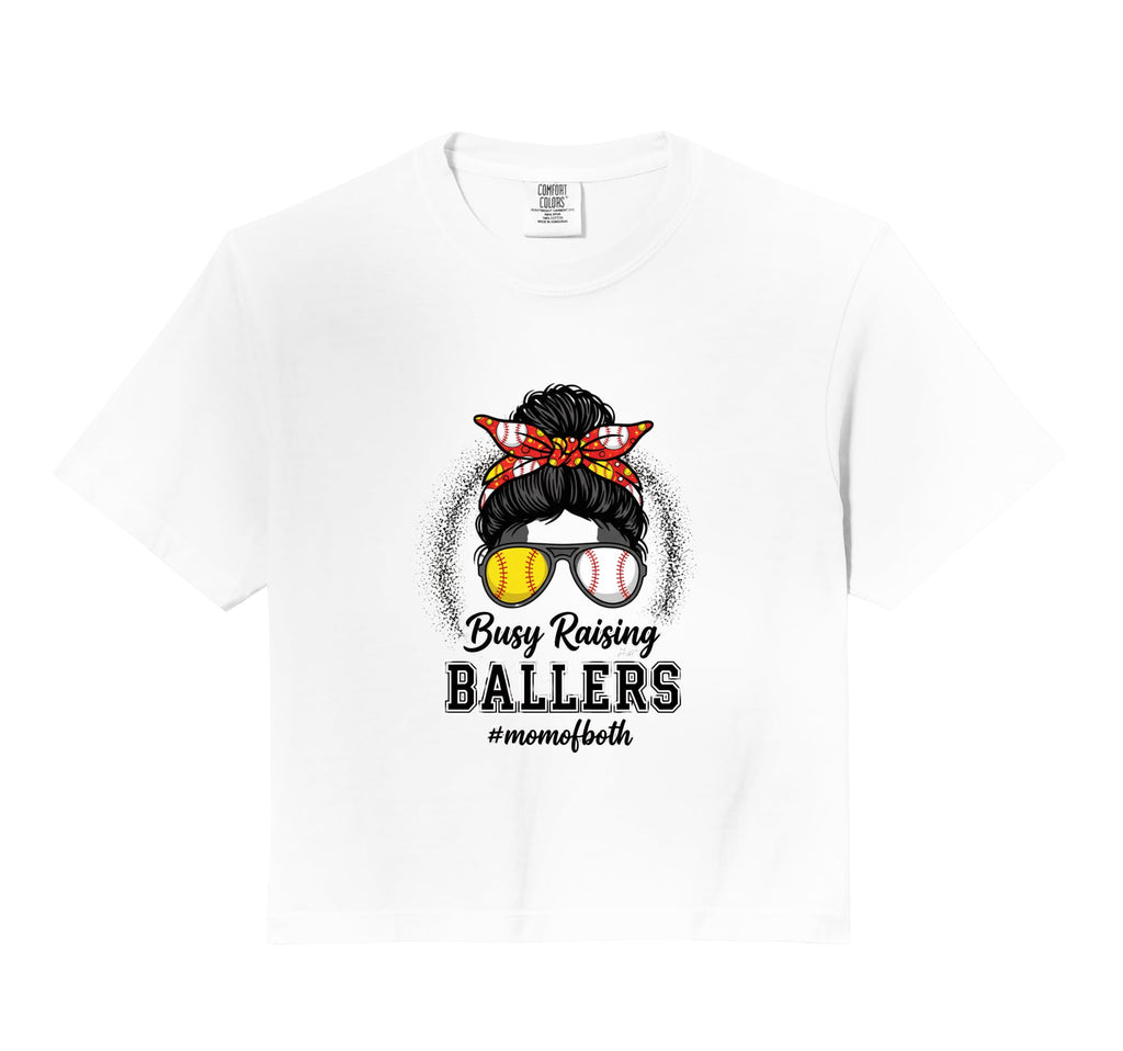 Mom Busy Raising Ballers Mom Both T-Shirt - Fun Novelty Design Men Women - T-Shirt, Sweatshirt, Hoodie