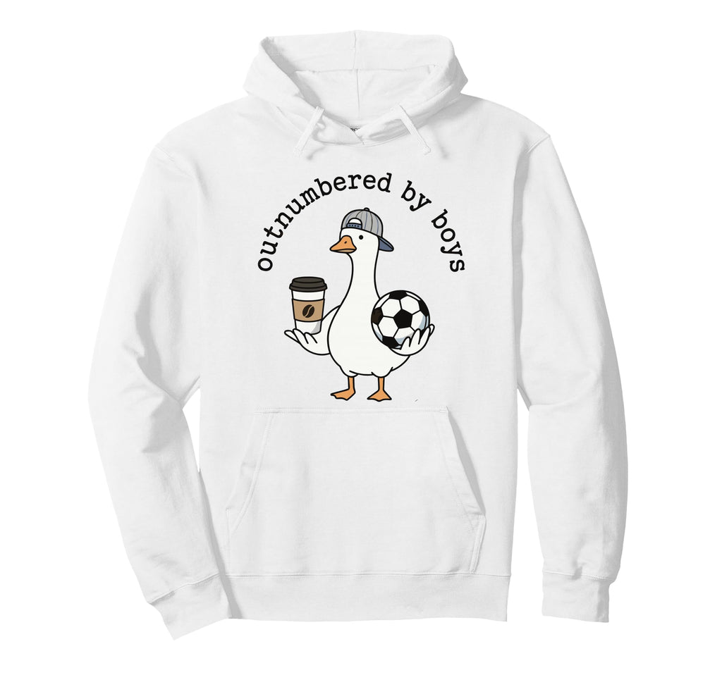 Mom Outnumbered Funny Soccer Goose Hoodie - Aesthetic Graphic for Adults - T-Shirt, Sweatshirt, Hoodie