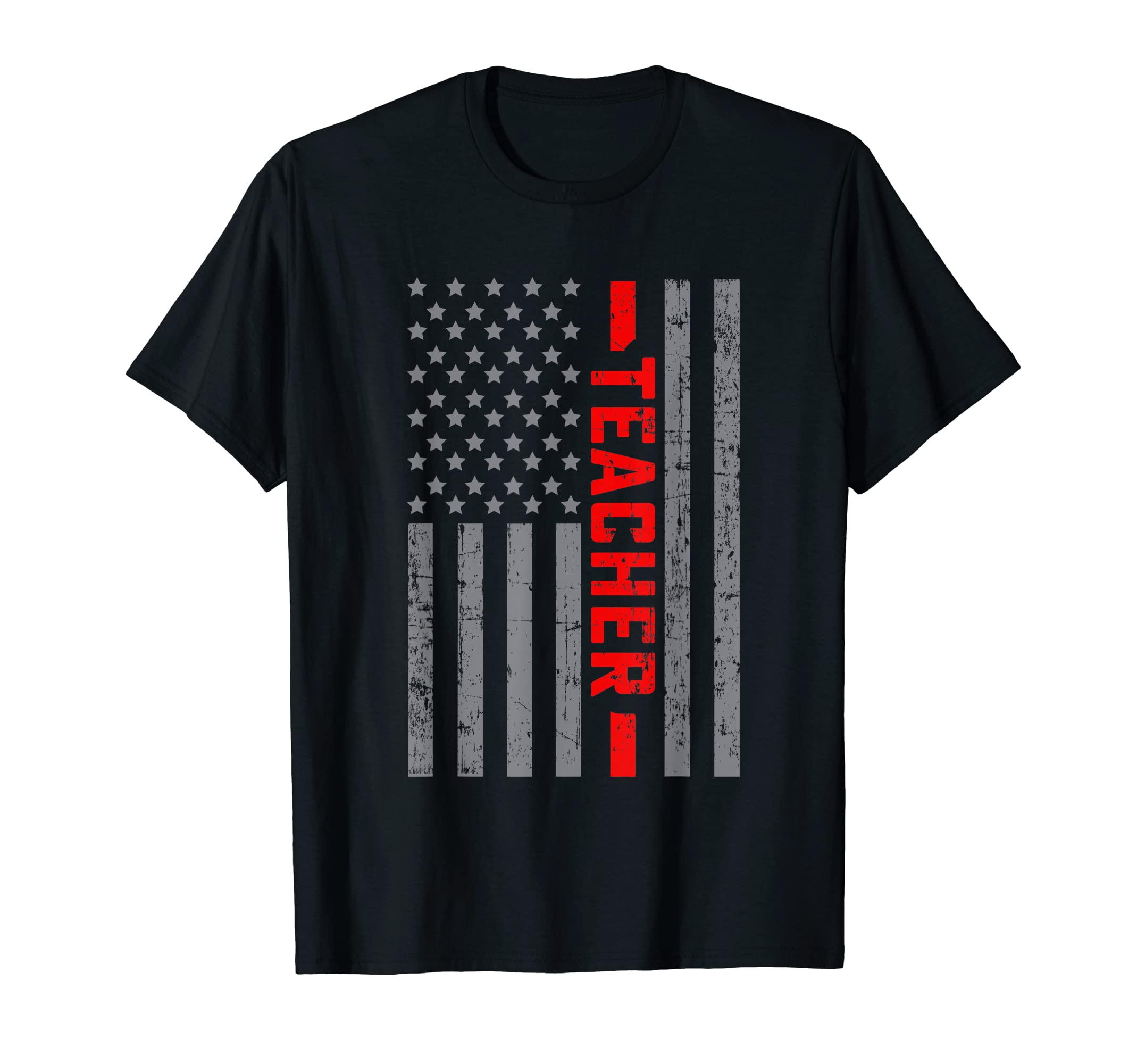 American Flag Teacher Us Flag Dad T-Shirt - Minimalist Print for Adults - T-Shirt, Sweatshirt, Hoodie