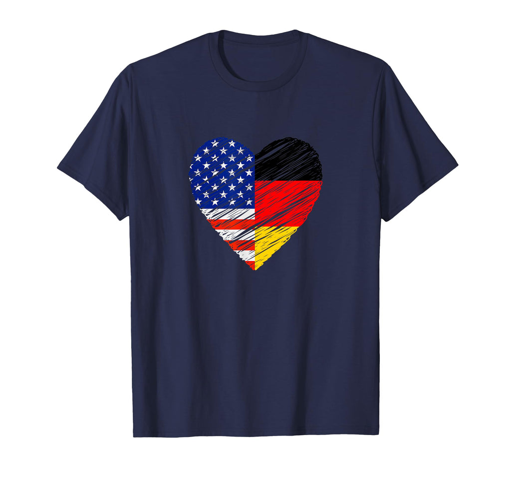 United States Germany Heart German T-Shirt - Unique Graphic for Adults - T-Shirt, Sweatshirt, Hoodie