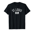 St Louis Stl Text Distressed White T-Shirt - Fun Novelty Design Men Women - T-Shirt, Sweatshirt, Hoodie
