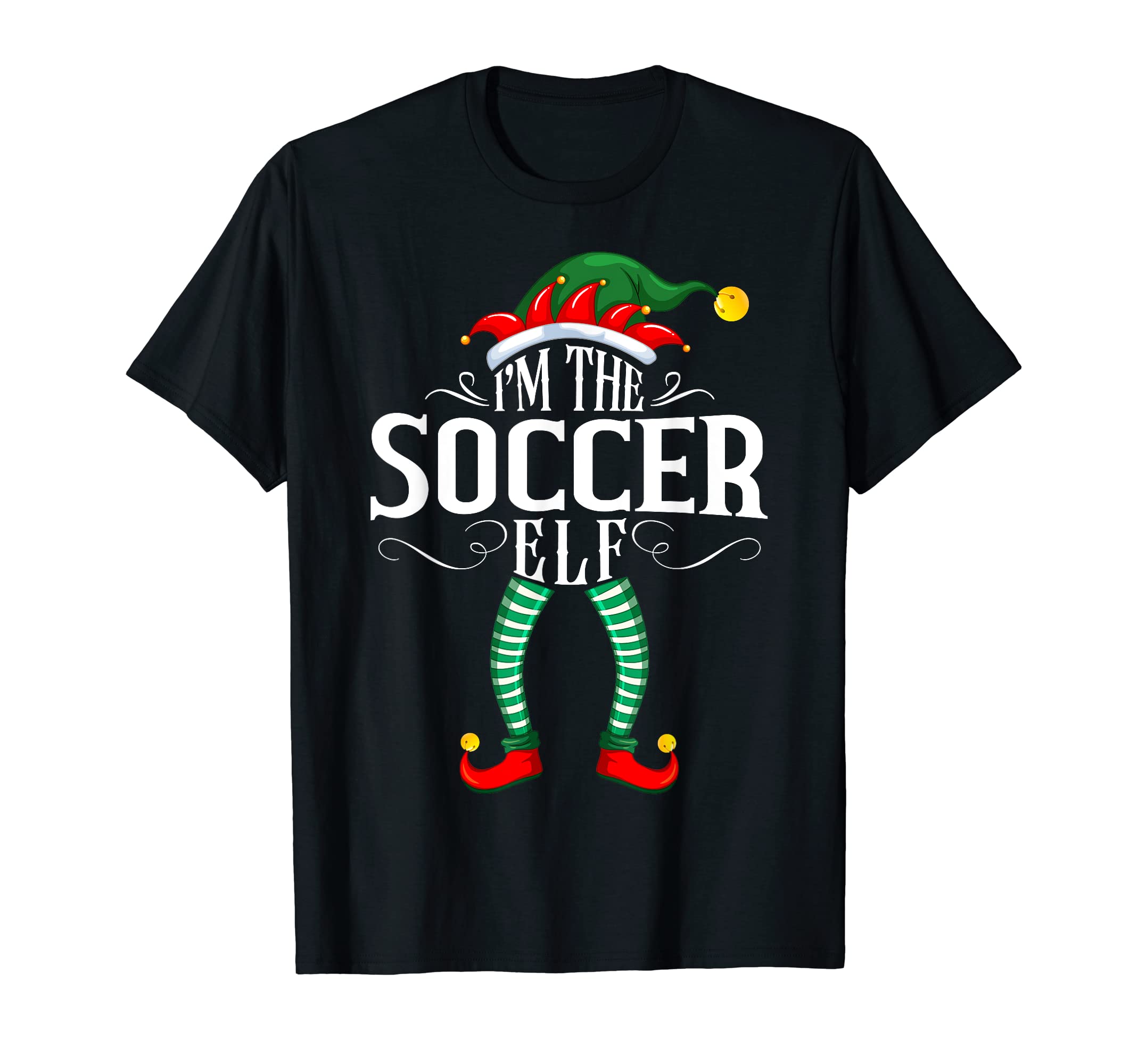 Soccer Elf Matching Family Pjs T-Shirt - Unique Graphic Unisex - T-Shirt, Sweatshirt, Hoodie