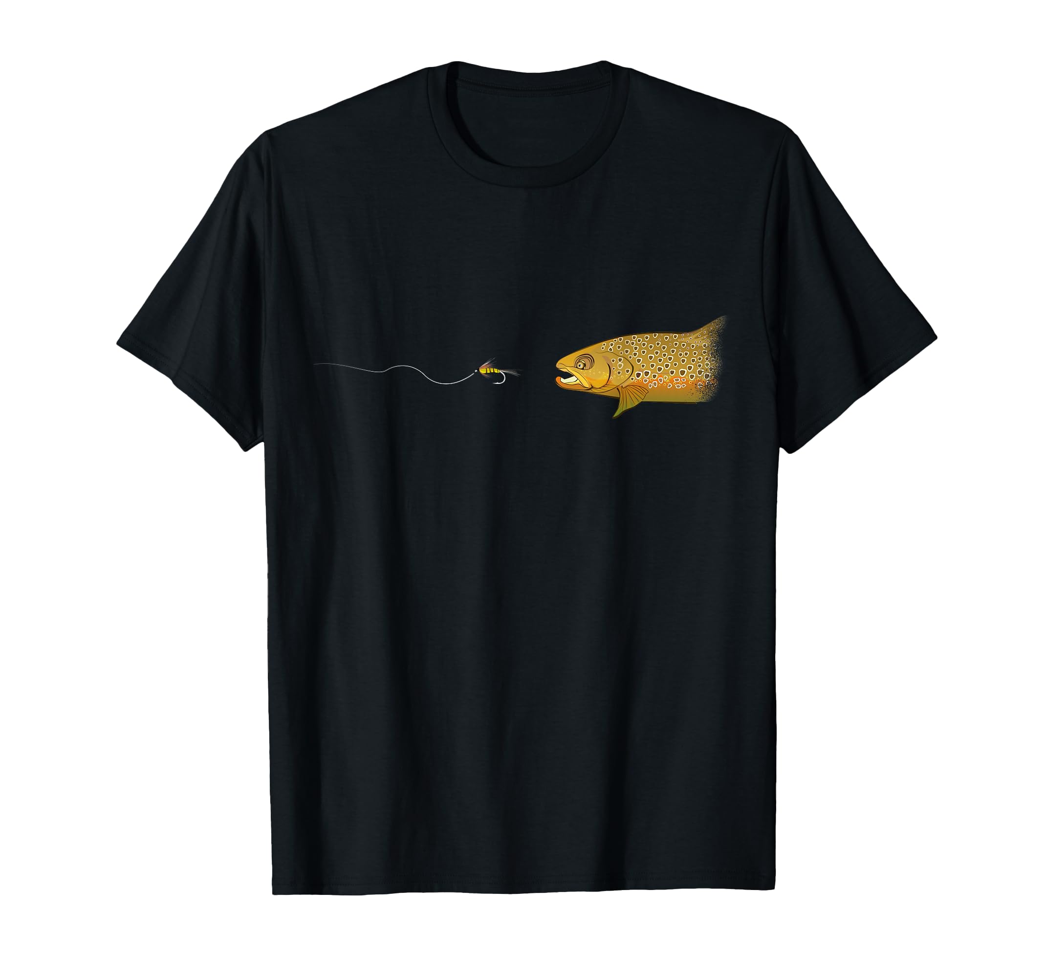Fly Fishing Brown Trout Dry Fliestying T-Shirt - Graphic Print Men Women - T-Shirt, Sweatshirt, Hoodie