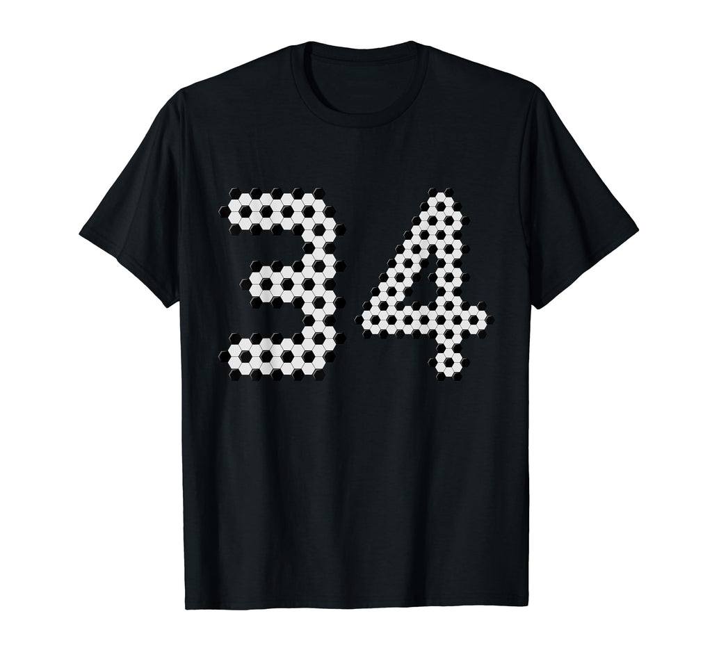 Fun 34Th Birthday Soccer Themed T-Shirt - Casual Everyday Wear Men Women - T-Shirt, Sweatshirt, Hoodie