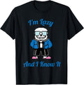 Sans Skeleton Cool Pixel Art I'm Lazy and I Know It - Adult & Kids T-Shirts, Sweatshirts & Hoodies apparel design preview 1