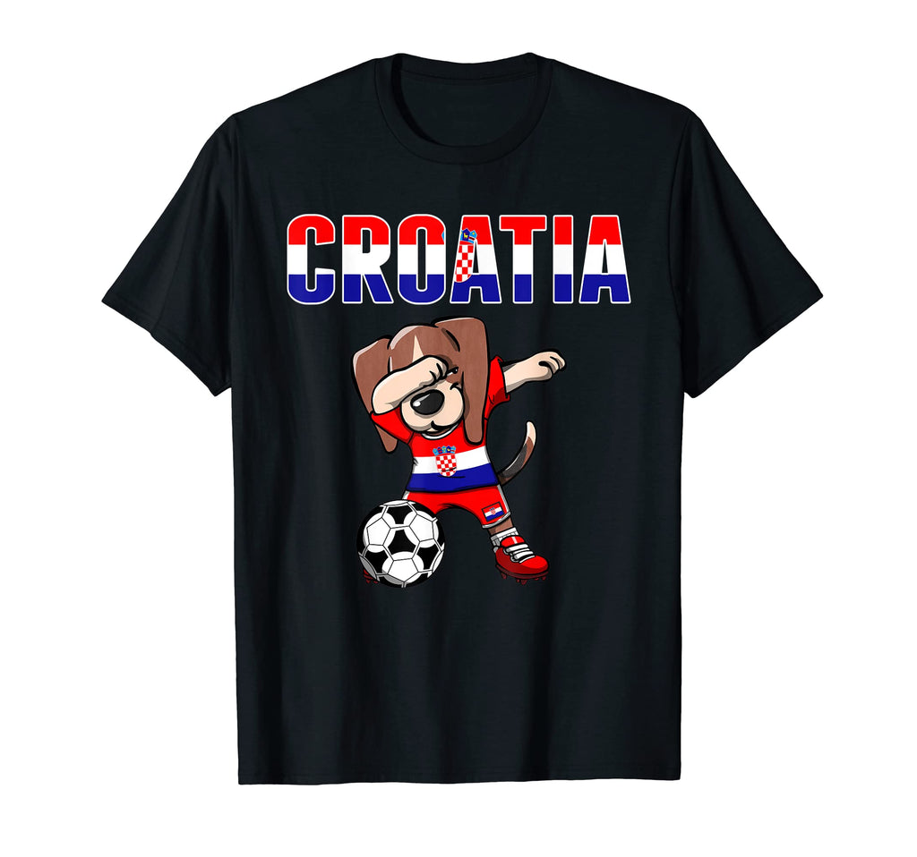 Dabbing Beagle Dog Croatia Soccer Fans T-Shirt - Minimalist Print Unisex - T-Shirt, Sweatshirt, Hoodie