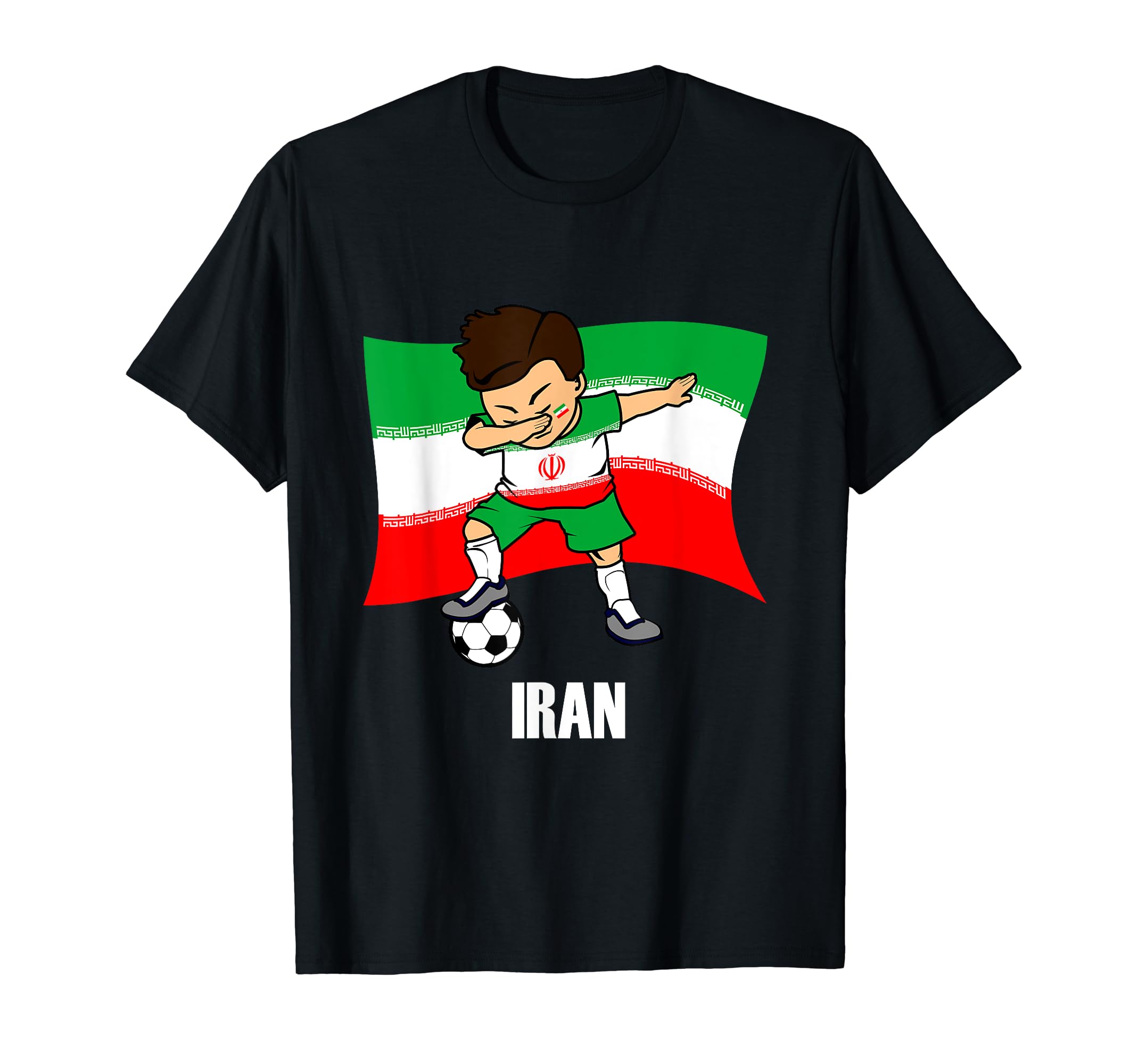 Dabbing Soccer Iran Soccer Jersey T-Shirt - Graphic Print for Adults - T-Shirt, Sweatshirt, Hoodie