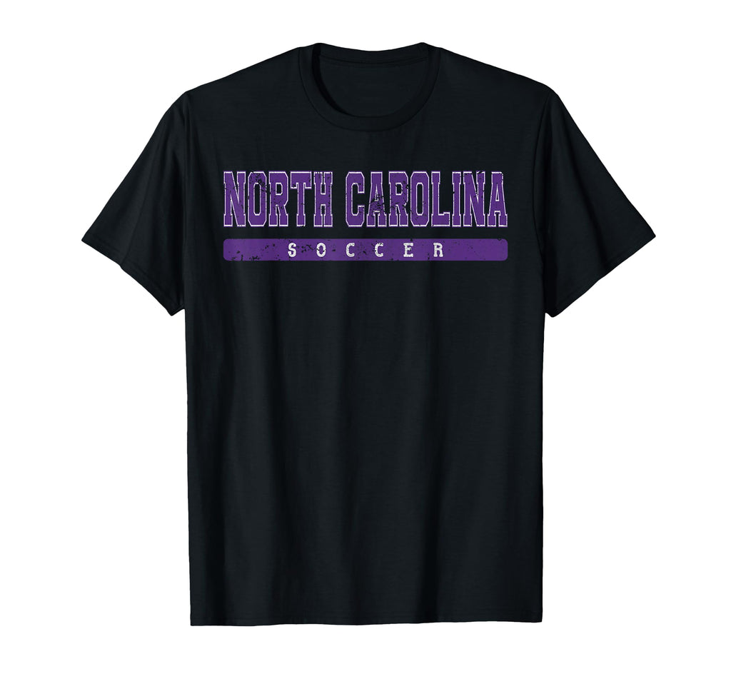 North Carolina Soccer Purple Text T-Shirt - Minimalist Print Unisex - T-Shirt, Sweatshirt, Hoodie