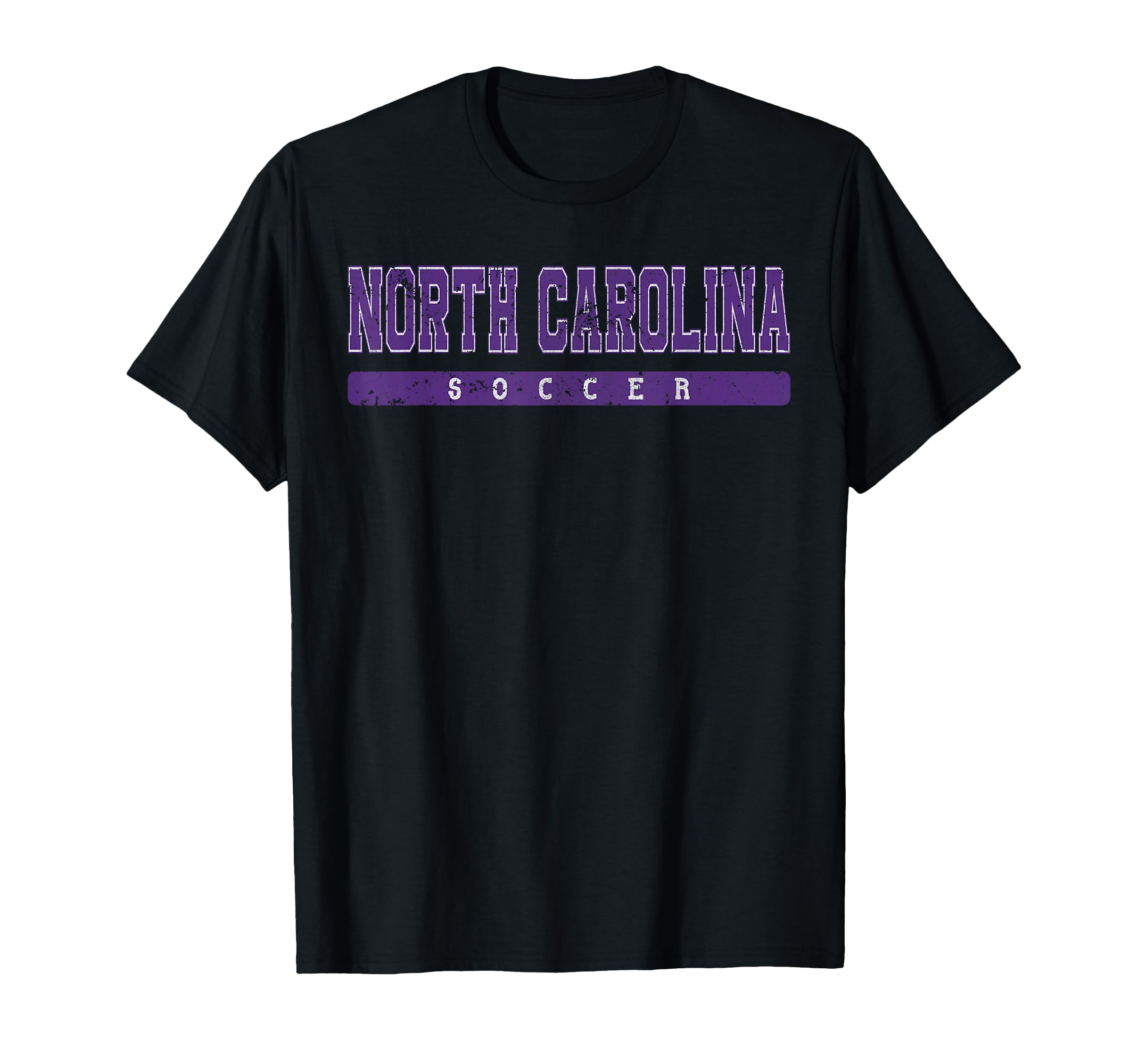 North Carolina Soccer Purple Text T-Shirt - Minimalist Print Unisex - T-Shirt, Sweatshirt, Hoodie