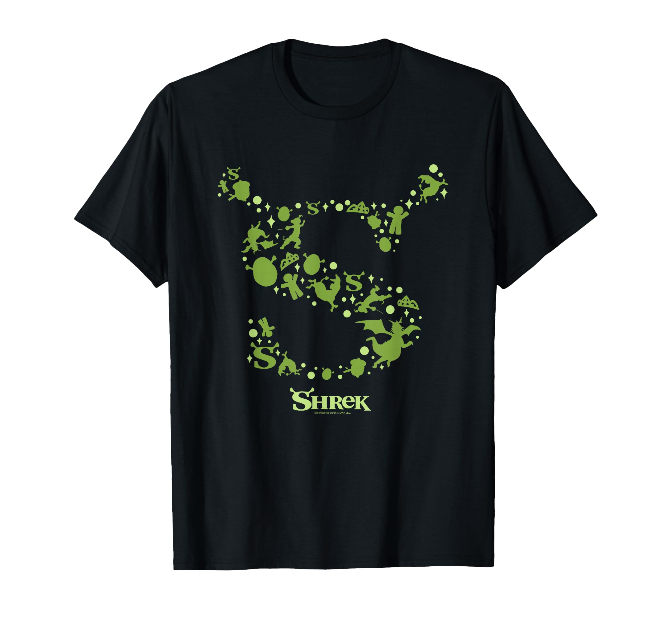 Shrek Character Silhouettes Iconic S Logo T-Shirt - Trendy Graphic Unisex - T-Shirt, Sweatshirt, Hoodie