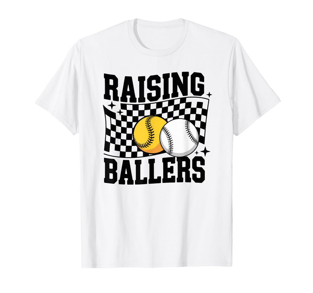 Raising Ballers Baseball Softball Parent T-Shirt - Graphic Print Men Women - T-Shirt, Sweatshirt, Hoodie