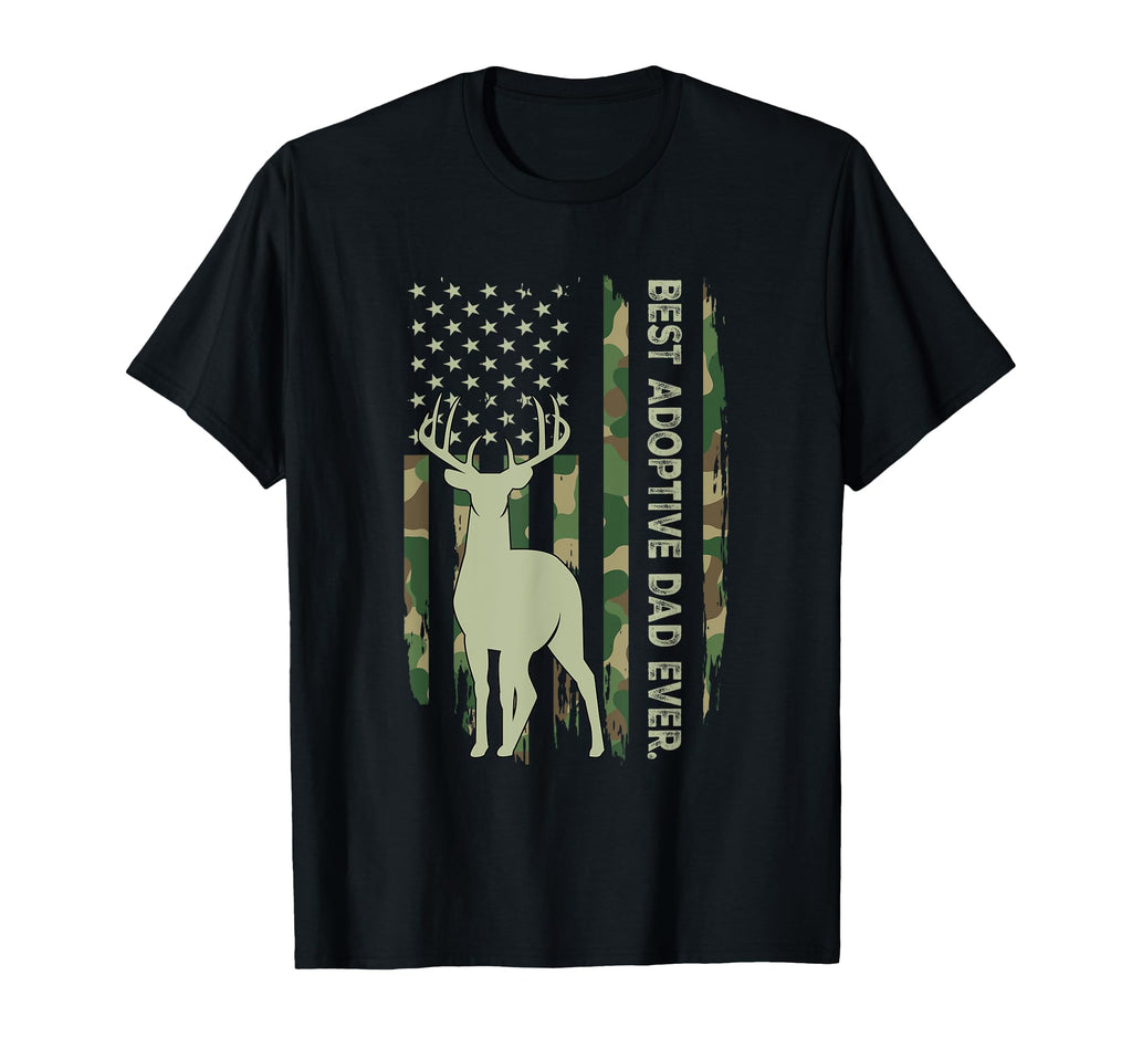 Patriotic Adoptive Dad Deer Camo Fathers T-Shirt - Unique Graphic Unisex - T-Shirt, Sweatshirt, Hoodie