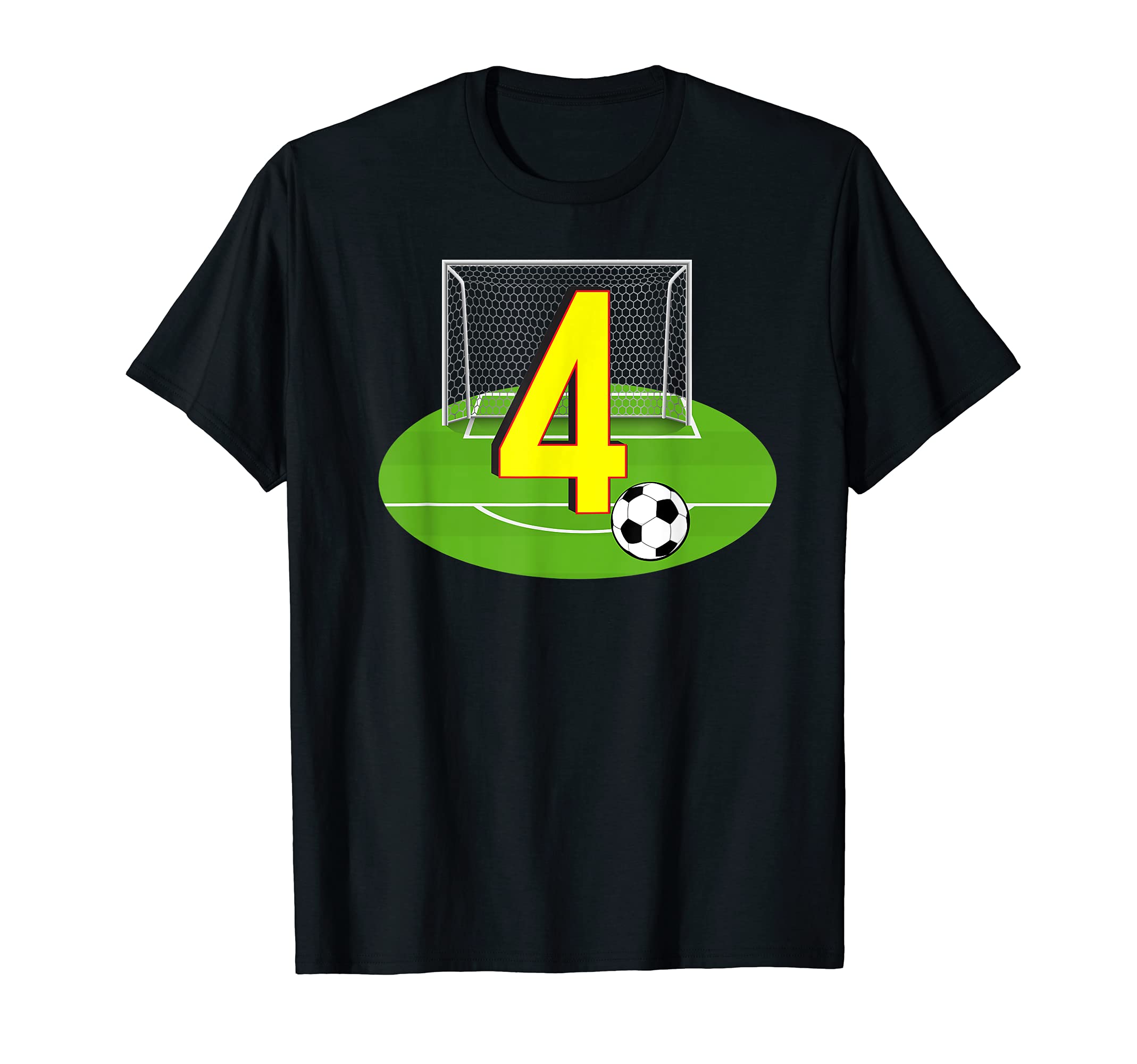 Number 4 4Th Birthday Soccer 4 Years Old T-Shirt - Trendy Graphic Men Women - T-Shirt, Sweatshirt, Hoodie