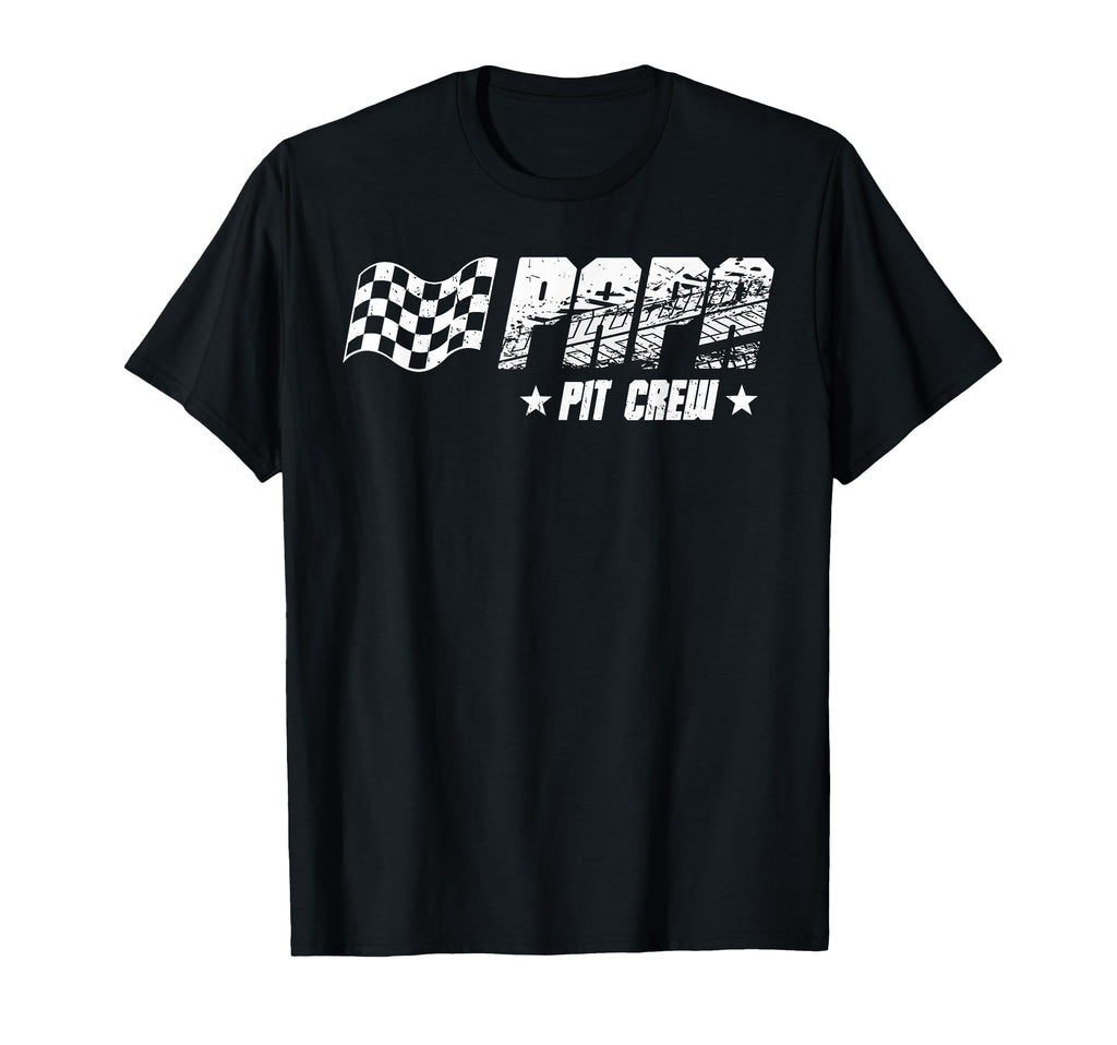 Papa Pit Crew Race Car Birthday Family T-Shirt - Unique Graphic Unisex - T-Shirt, Sweatshirt, Hoodie