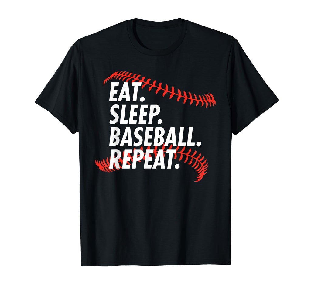 Eat Sleep Baseball Repeat Funny T-Shirt - Trendy Graphic for Adults - T-Shirt, Sweatshirt, Hoodie