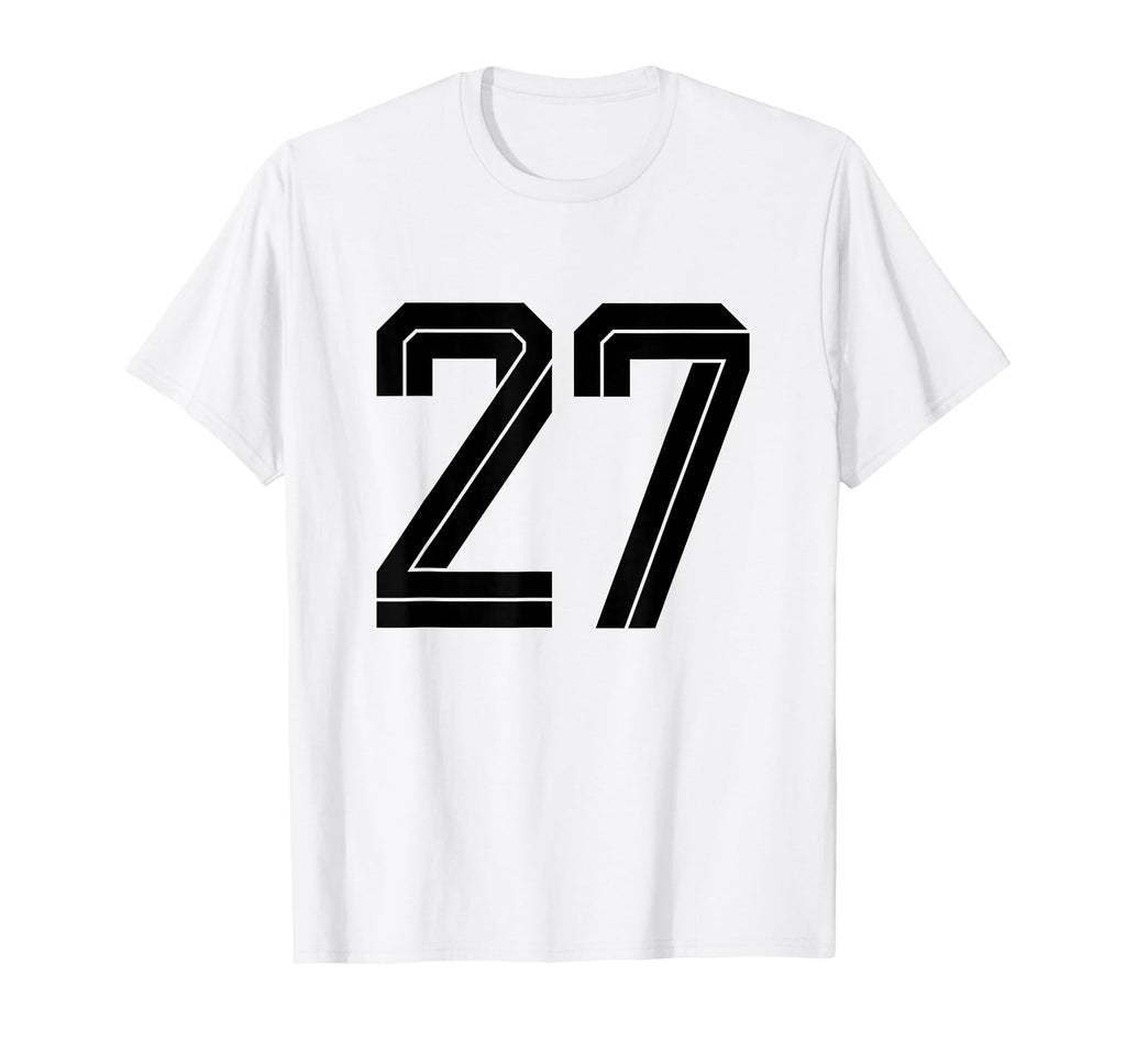 27 White Number 27 Sports Fan Soccer T-Shirt - Custom Art Print Men Women - T-Shirt, Sweatshirt, Hoodie