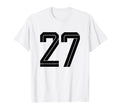 27 White Number 27 Sports Fan Soccer T-Shirt - Custom Art Print Men Women - T-Shirt, Sweatshirt, Hoodie