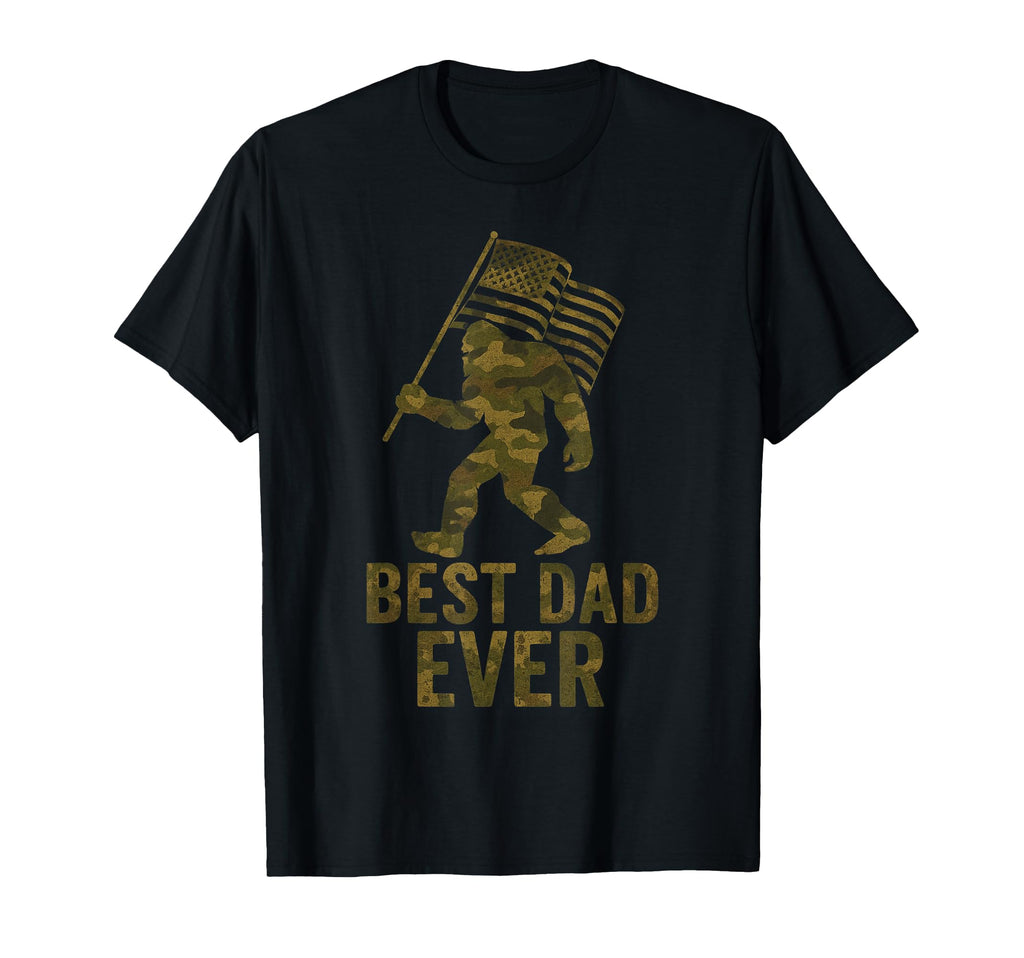 Fathers Day Best Dad Ever American Flag T-Shirt - Custom Art Print Unisex - T-Shirt, Sweatshirt, Hoodie