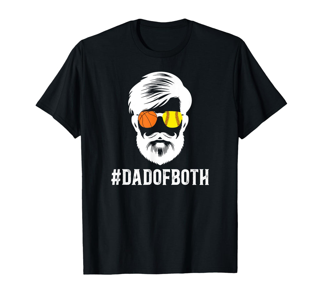 Dad Both Softball Basketball Dad Ballers T-Shirt - Custom Art Print Unisex - T-Shirt, Sweatshirt, Hoodie