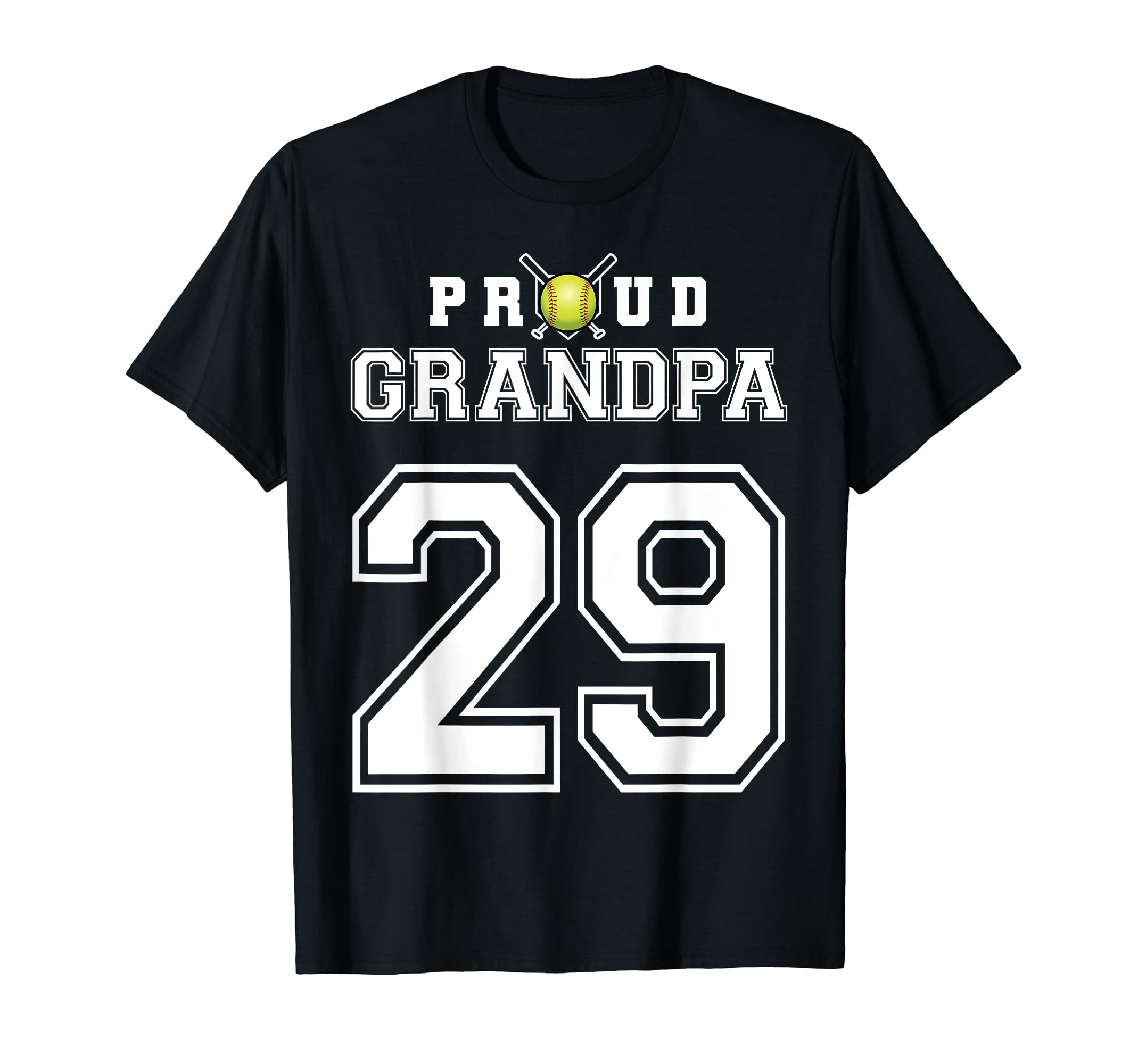 Proud Grandpa Softball Player Number T-Shirt - Streetwear Style for Adults - T-Shirt, Sweatshirt, Hoodie