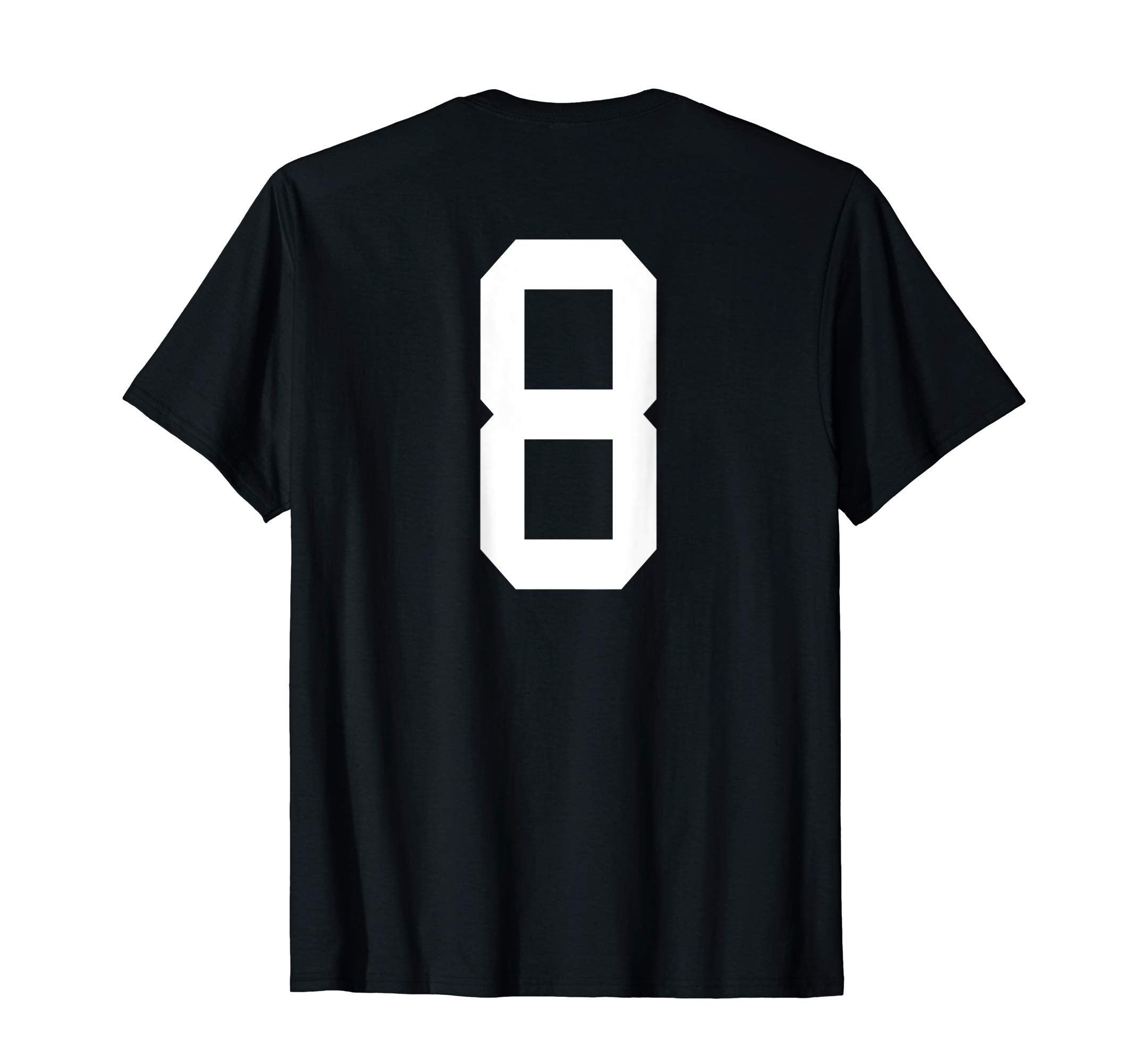 Number 8 Back Soccer Training T-Shirt - Novelty Apparel for Adults - T-Shirt, Sweatshirt, Hoodie