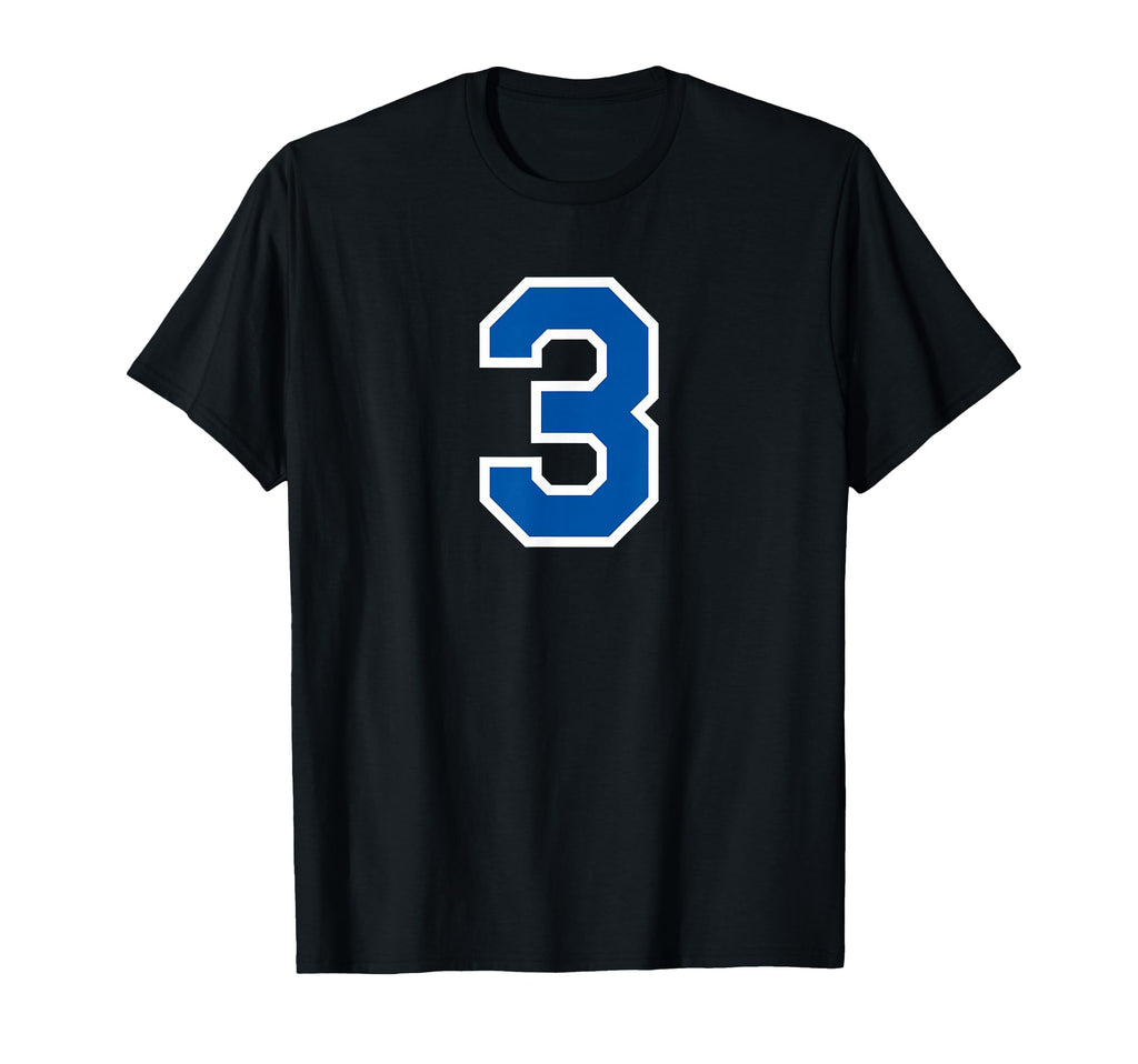 White Blue Sports Team Number 3 T-Shirt - Casual Everyday Wear for Adults - T-Shirt, Sweatshirt, Hoodie