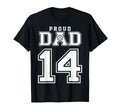 Custom Proud Volleyball Dad Number 14 T-Shirt - Novelty Apparel Unisex - T-Shirt, Sweatshirt, Hoodie