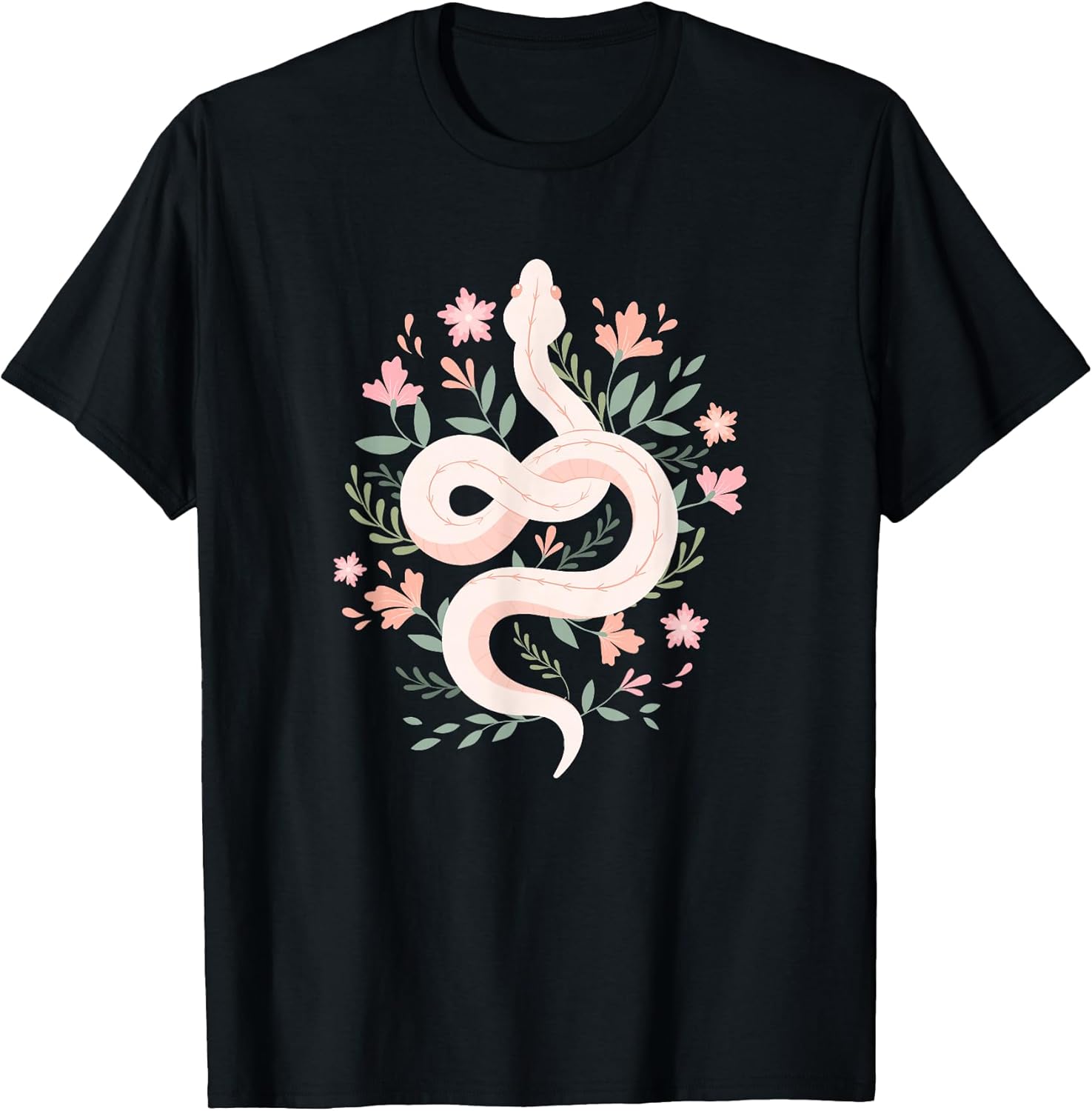 Aesthetic Graphic Mystical Snake Flower Pastel Goth - Adult & Kids T-Shirts, Sweatshirts & Hoodies apparel design preview 1