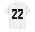 22 White Number 22 Sports Fan Soccer T-Shirt - Streetwear Style for Adults - T-Shirt, Sweatshirt, Hoodie