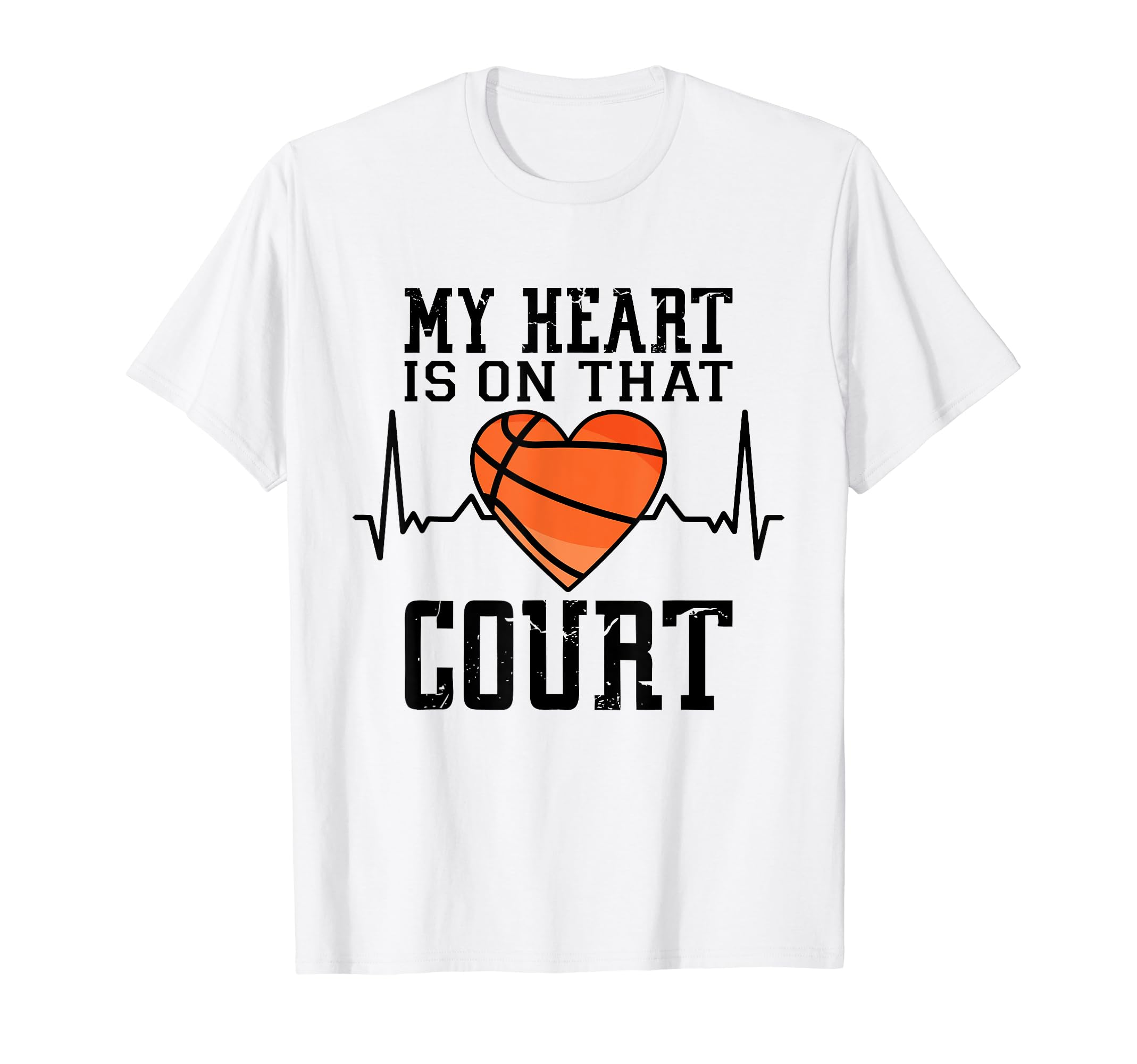 My Heart Is That Court Basketball Dad T-Shirt - Unique Graphic Unisex - T-Shirt, Sweatshirt, Hoodie