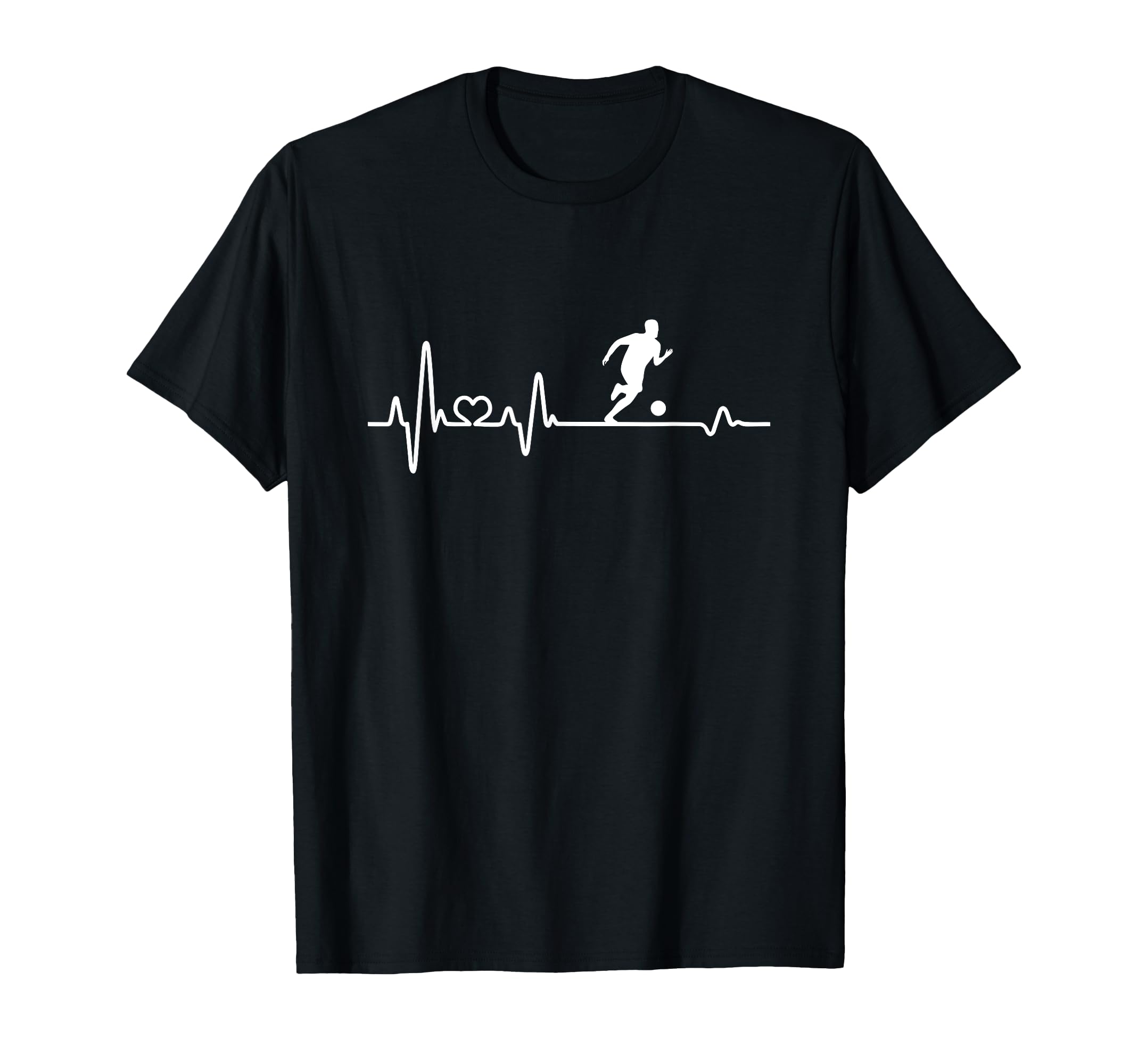 Soccer Player Heartbeat Soccer T-Shirt - Casual Everyday Wear Men Women - T-Shirt, Sweatshirt, Hoodie