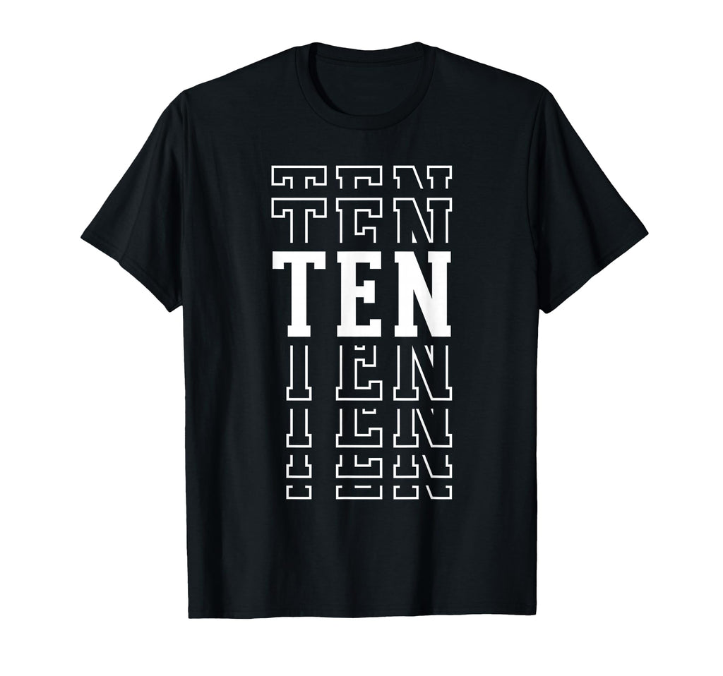 Ten 10Th Birthday Layered Text 10 T-Shirt - Aesthetic Graphic Men Women - T-Shirt, Sweatshirt, Hoodie