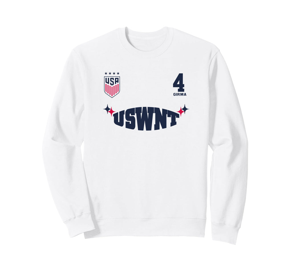 Naomi Girma 12 White Uswnt Sweatshirt - Minimalist Print Men Women - T-Shirt, Sweatshirt, Hoodie
