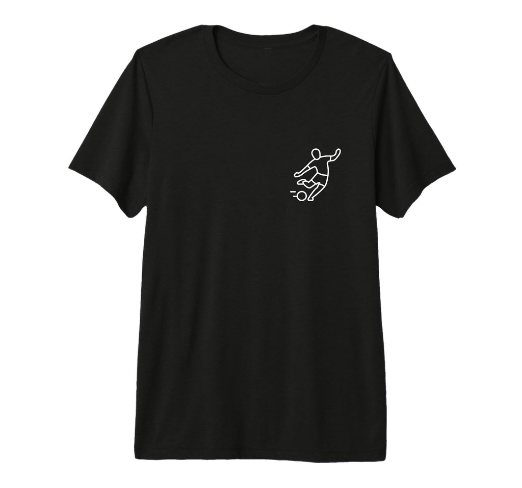 Minimalist Soccer Player Pocket Badge T-Shirt - Aesthetic Graphic Unisex - T-Shirt, Sweatshirt, Hoodie