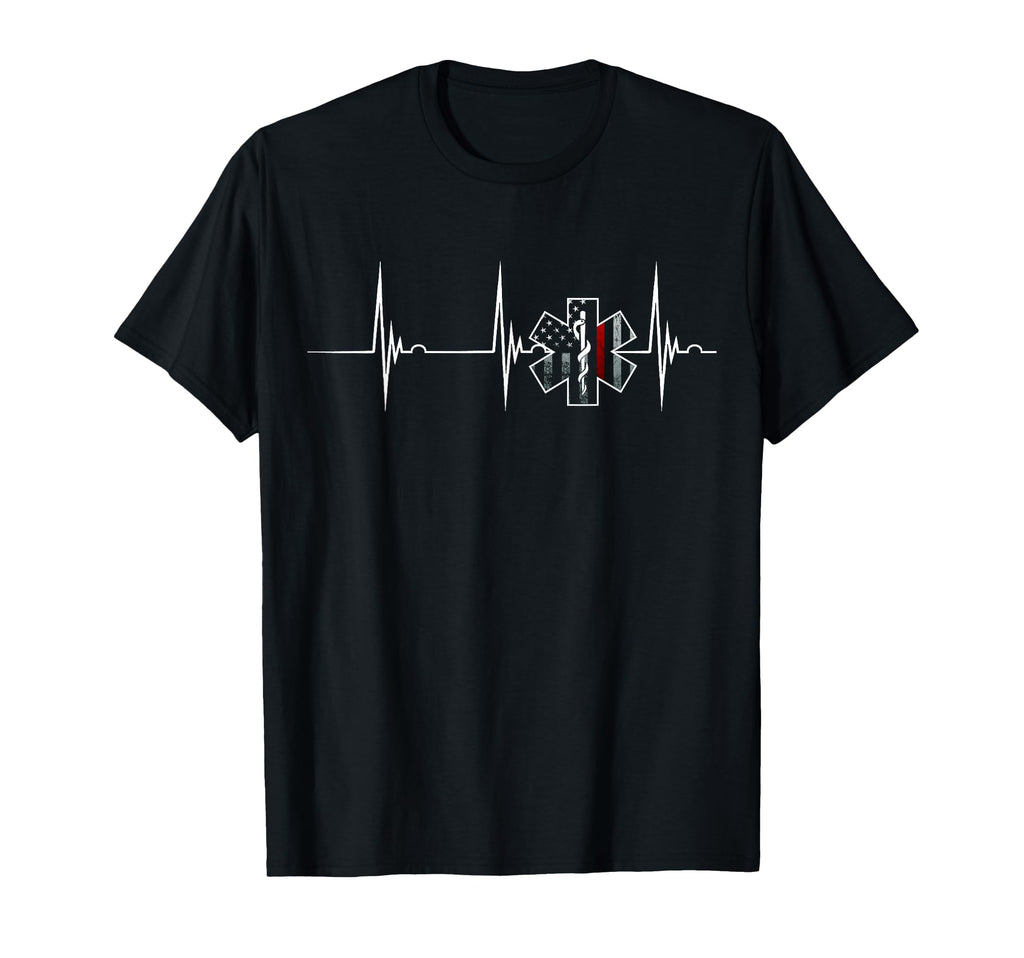 Firefighter Ems Heartbeat Ekg Pulse T-Shirt - Aesthetic Graphic for Adults - T-Shirt, Sweatshirt, Hoodie
