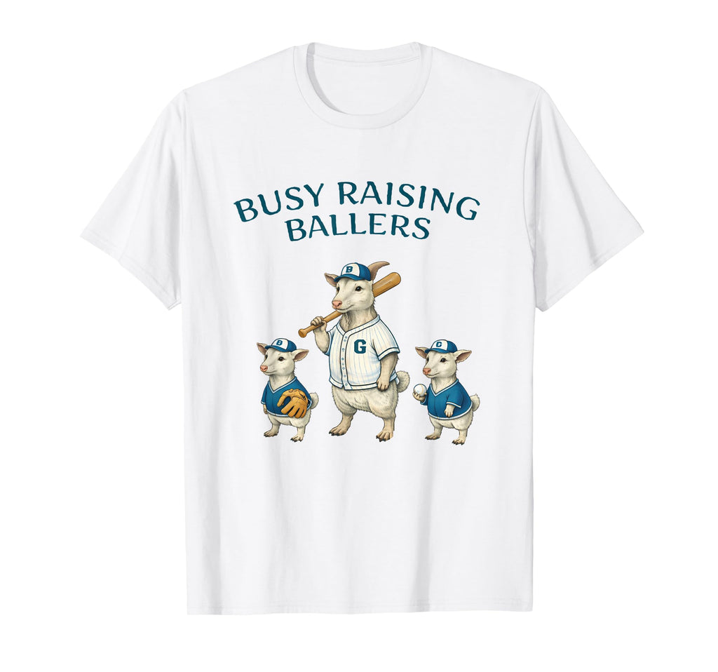 Busy Raising Baller Baseball T-Shirt - Custom Art Print for Adults - T-Shirt, Sweatshirt, Hoodie
