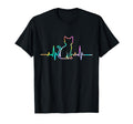 Heartbeat Cat Lover Animal Silhouette T-Shirt - Unique Graphic for Adults - T-Shirt, Sweatshirt, Hoodie