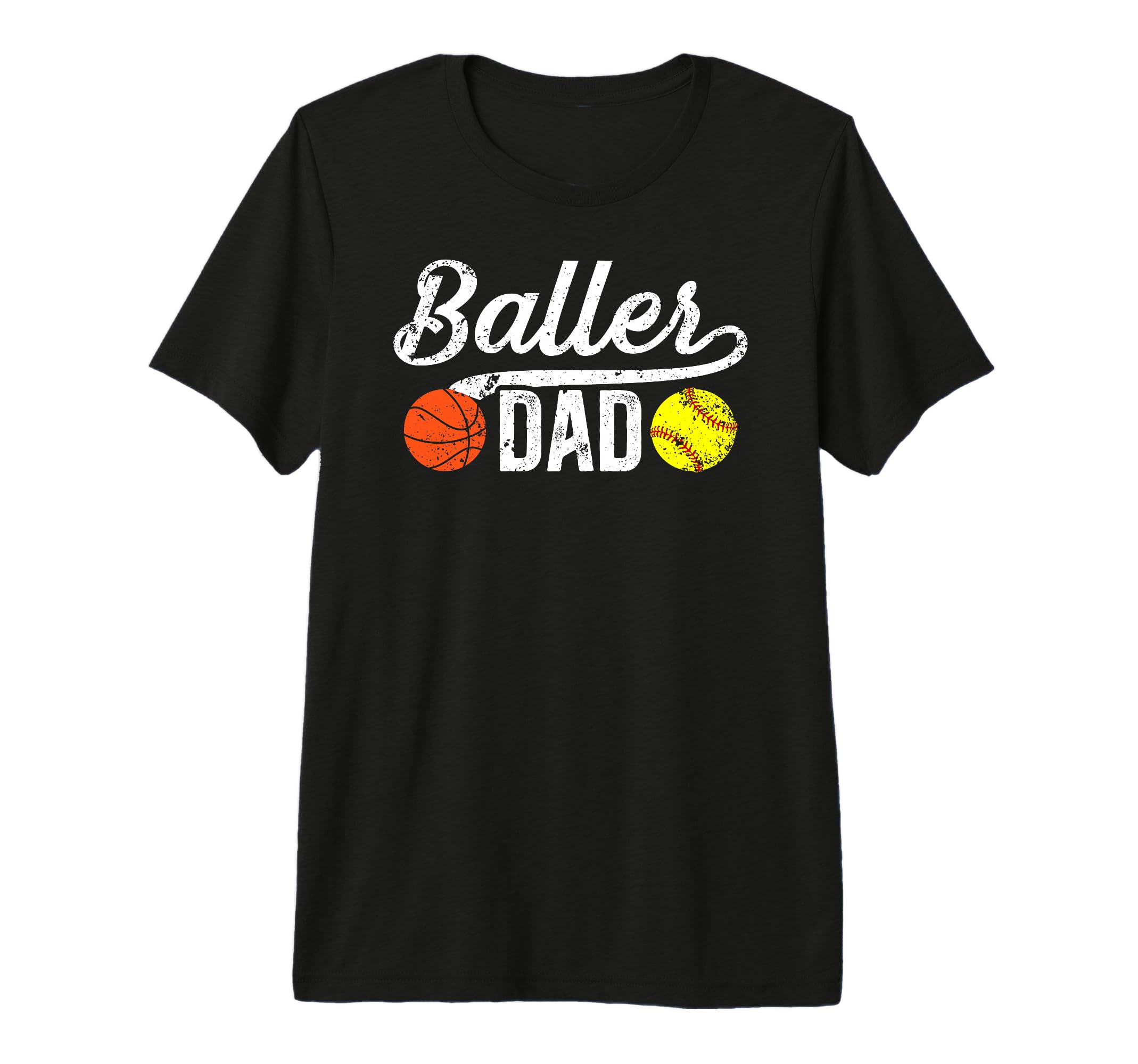 Mens Baller Dad Softball Basketball T-Shirt - Aesthetic Graphic for Adults - T-Shirt, Sweatshirt, Hoodie