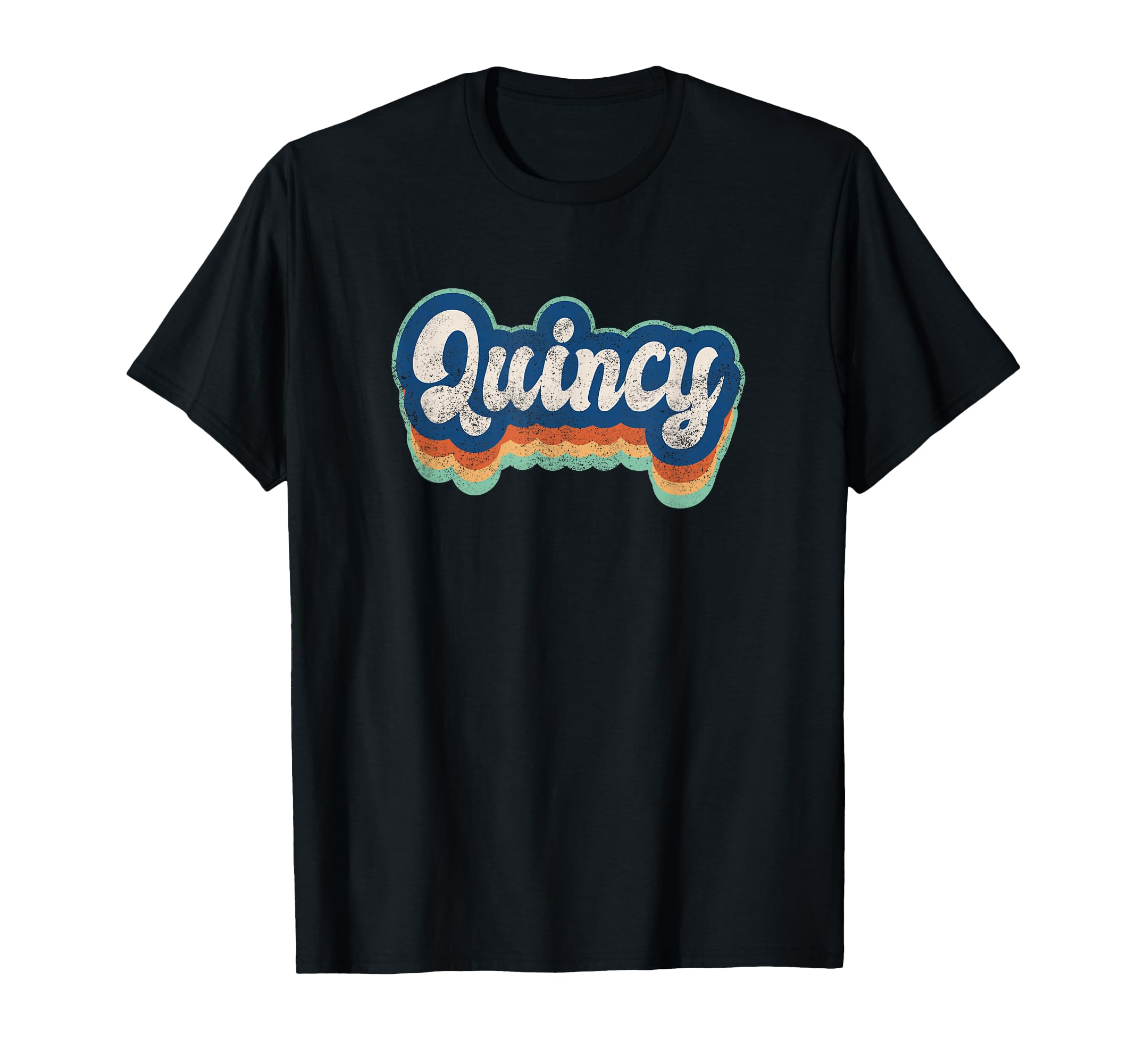 Quincy First Name 70S 80S Personalized T-Shirt - Minimalist Print Men Women - T-Shirt, Sweatshirt, Hoodie