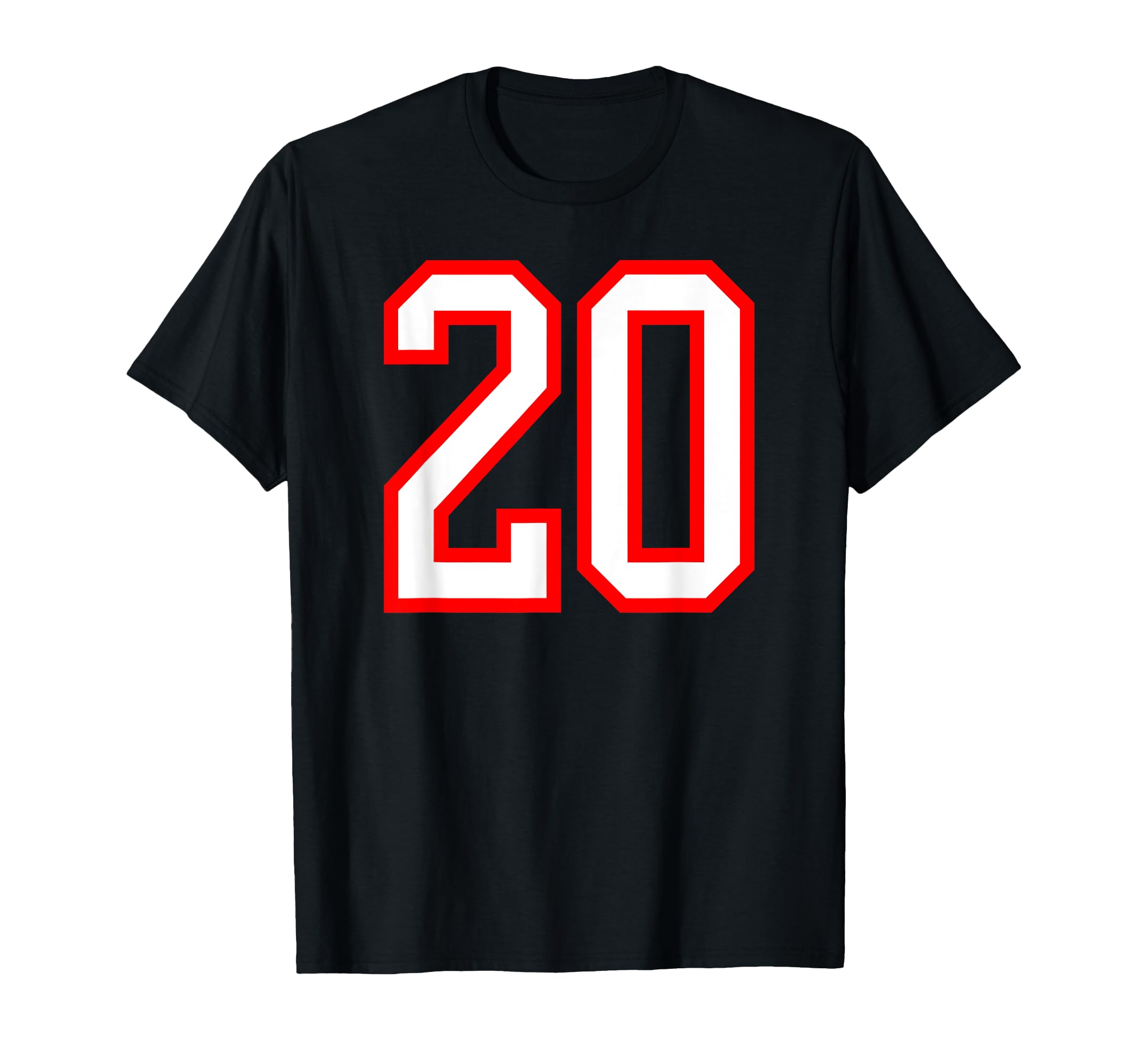 Number 20 White Red Number 20 T-Shirt - Custom Art Print Men Women - T-Shirt, Sweatshirt, Hoodie