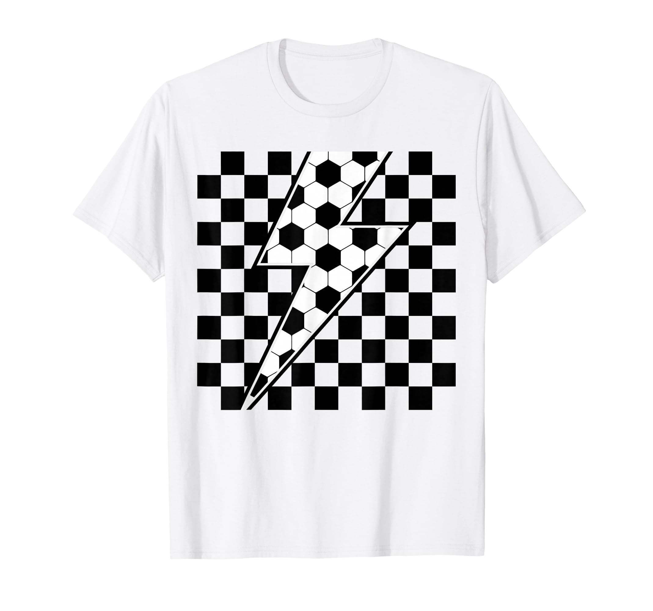 Lightning Bolt Checkered Aesthetic T-Shirt - Streetwear Style for Adults - T-Shirt, Sweatshirt, Hoodie