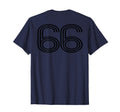 Number 66 Baseball Football Soccer Back T-Shirt - Trendy Graphic Men Women - T-Shirt, Sweatshirt, Hoodie