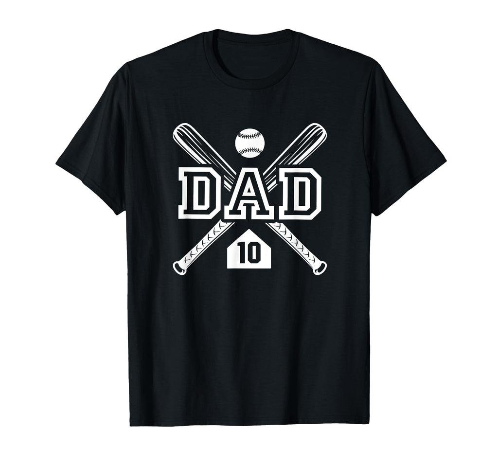 Baseball Dad Softball Dad 10 Jersey T-Shirt - Unique Graphic Unisex - T-Shirt, Sweatshirt, Hoodie