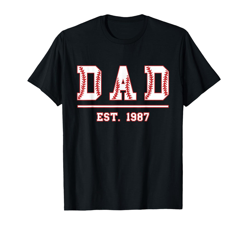 Dad Est 1987 Funny Sports Year T-Shirt - Custom Art Print Unisex - T-Shirt, Sweatshirt, Hoodie